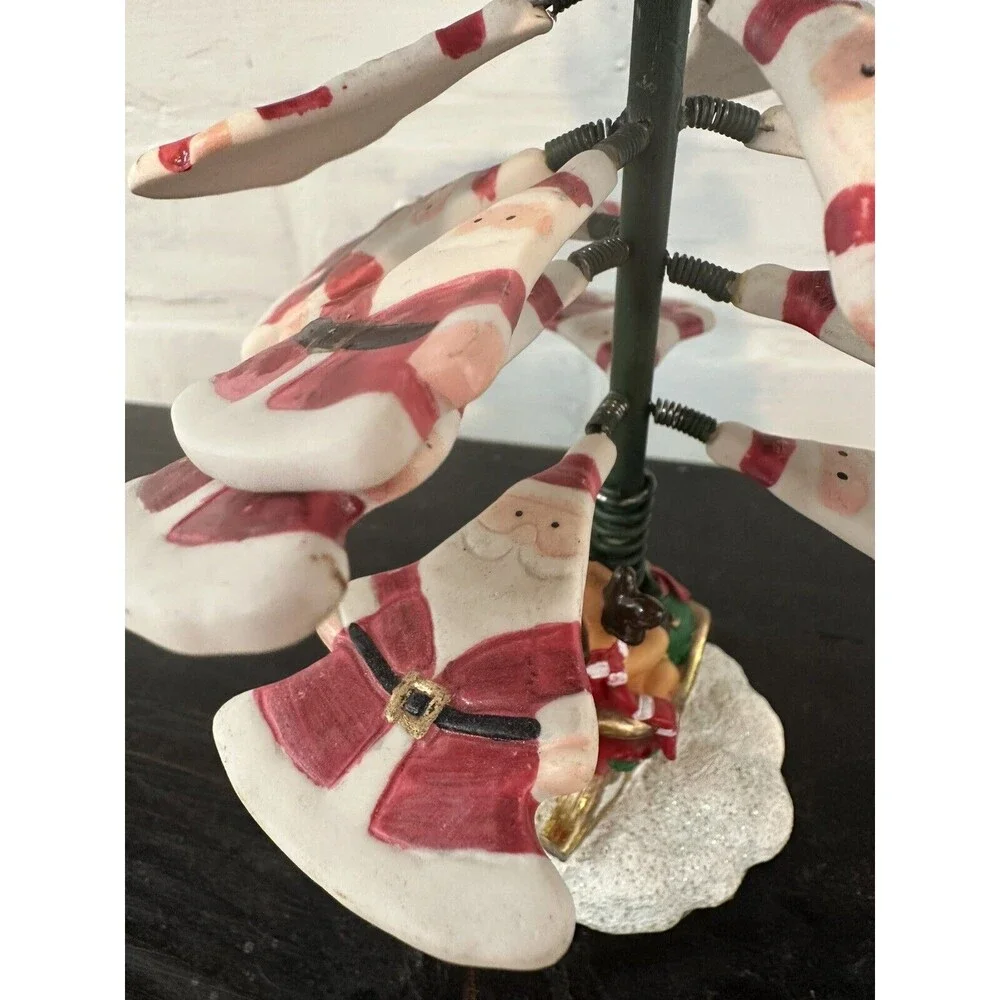 Vintage Shimmy Shake Santa Reindeer Sleigh Christmas Tree‎ Wiggle Wobble Springs